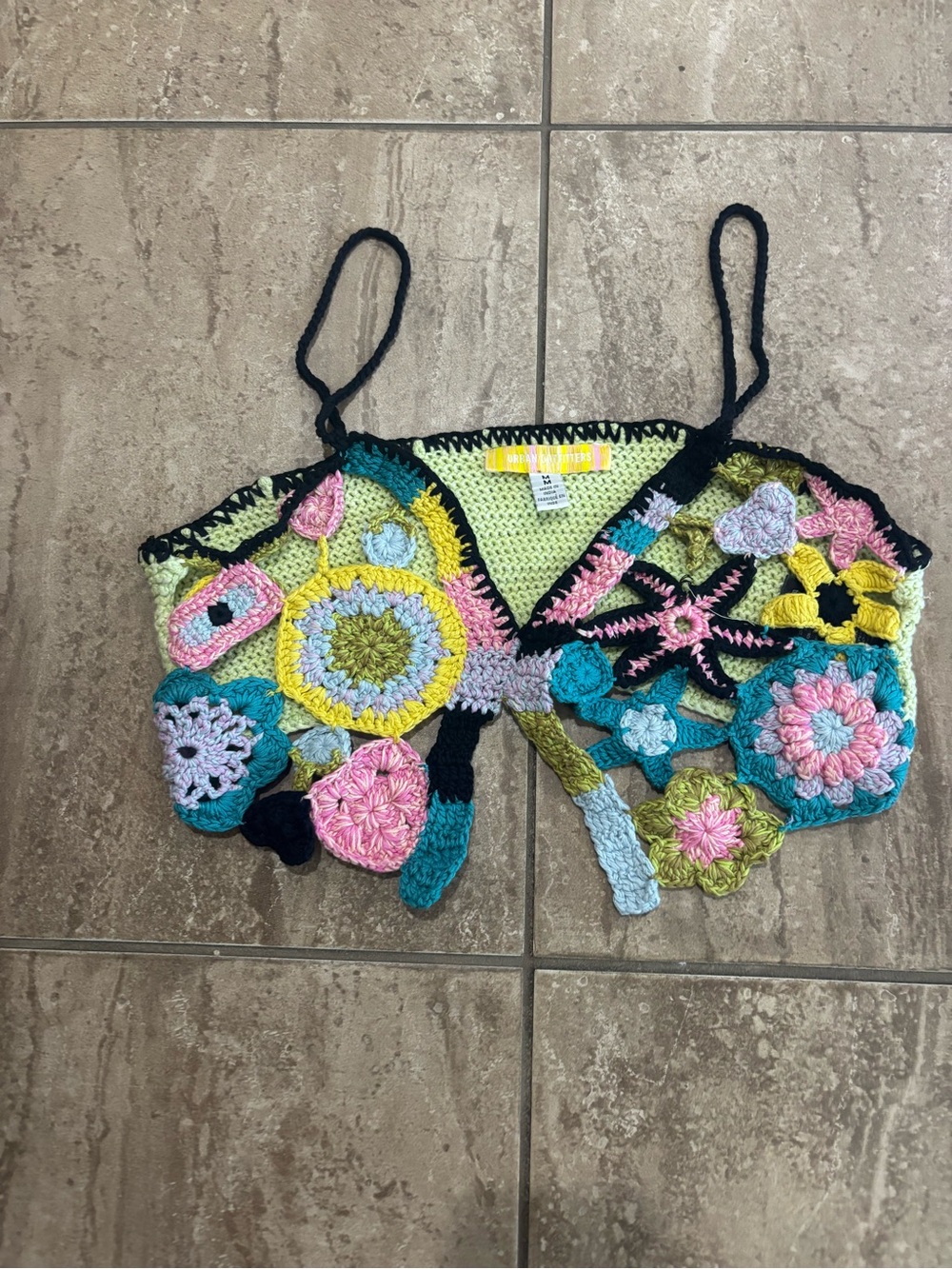 Urban Outfitters Maggie Hand-Knit Cami
Multi color crochet beach boho top